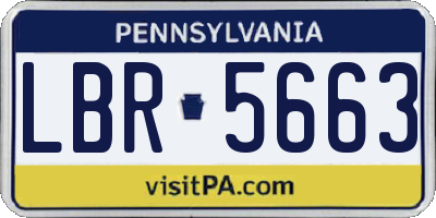 PA license plate LBR5663