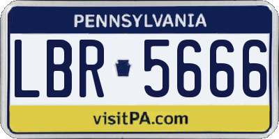 PA license plate LBR5666