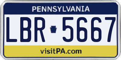 PA license plate LBR5667
