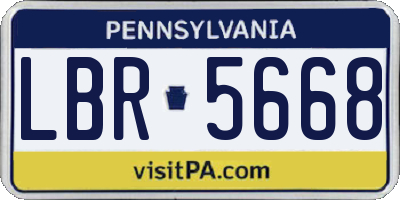 PA license plate LBR5668