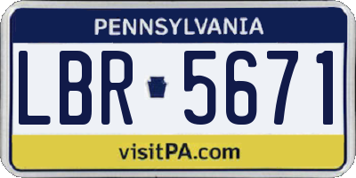 PA license plate LBR5671