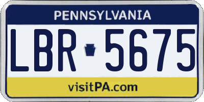 PA license plate LBR5675