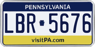 PA license plate LBR5676