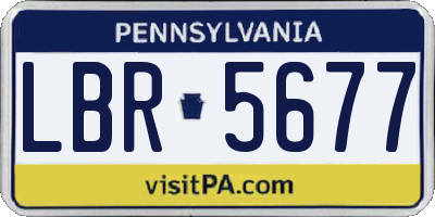 PA license plate LBR5677