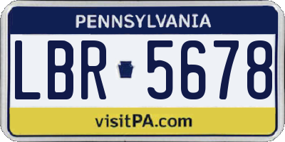 PA license plate LBR5678