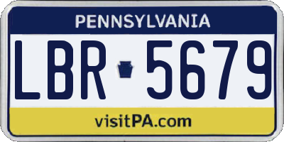 PA license plate LBR5679