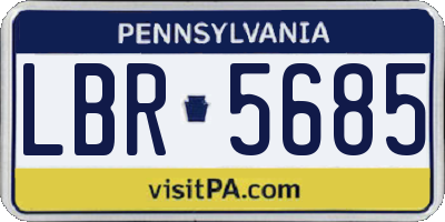 PA license plate LBR5685