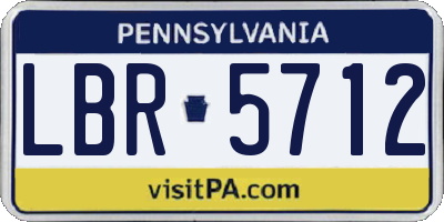 PA license plate LBR5712