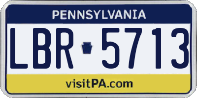 PA license plate LBR5713
