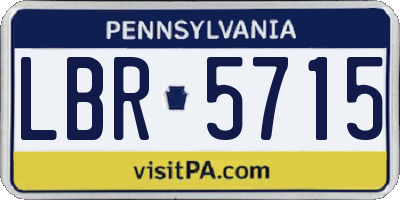 PA license plate LBR5715