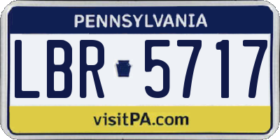 PA license plate LBR5717