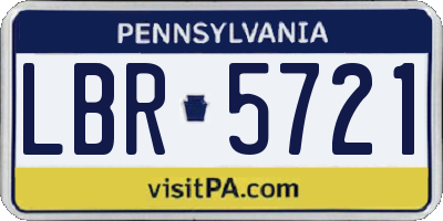 PA license plate LBR5721