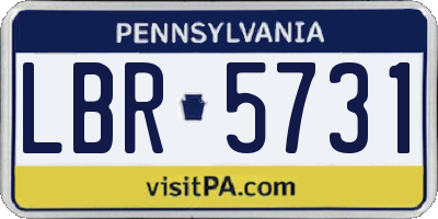 PA license plate LBR5731