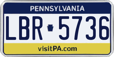 PA license plate LBR5736