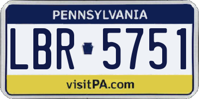 PA license plate LBR5751