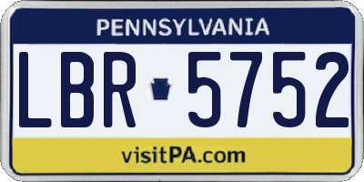 PA license plate LBR5752