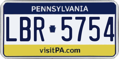PA license plate LBR5754