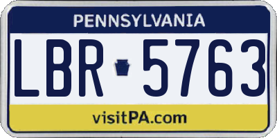PA license plate LBR5763