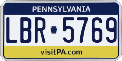 PA license plate LBR5769