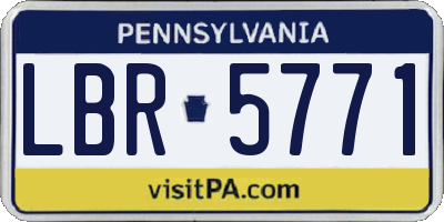 PA license plate LBR5771