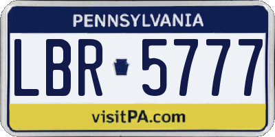 PA license plate LBR5777