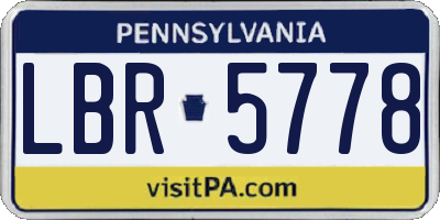 PA license plate LBR5778