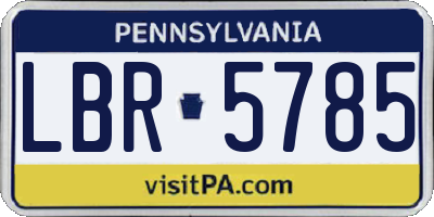 PA license plate LBR5785