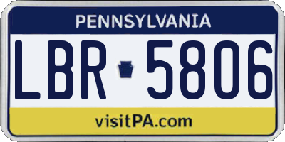 PA license plate LBR5806