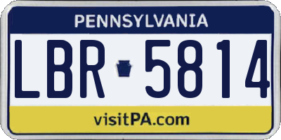 PA license plate LBR5814
