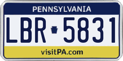 PA license plate LBR5831