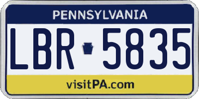PA license plate LBR5835