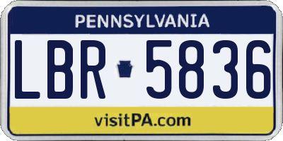 PA license plate LBR5836