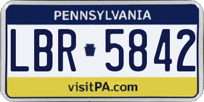 PA license plate LBR5842