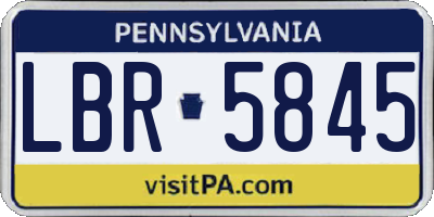 PA license plate LBR5845