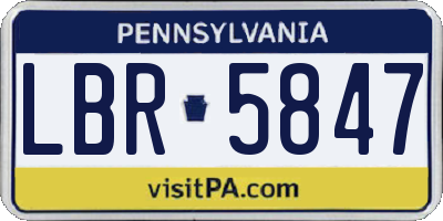 PA license plate LBR5847