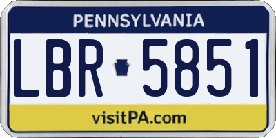 PA license plate LBR5851
