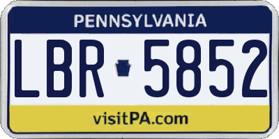 PA license plate LBR5852