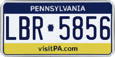 PA license plate LBR5856