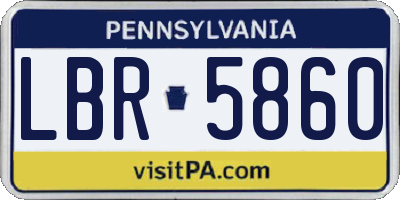 PA license plate LBR5860