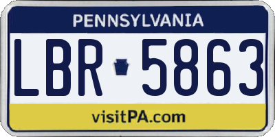 PA license plate LBR5863