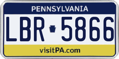 PA license plate LBR5866
