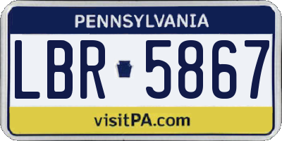 PA license plate LBR5867
