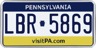 PA license plate LBR5869