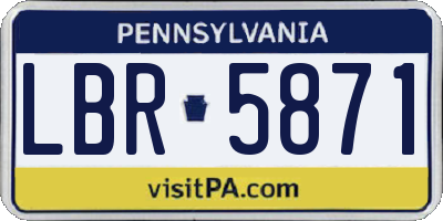 PA license plate LBR5871