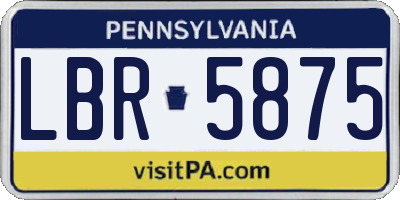 PA license plate LBR5875