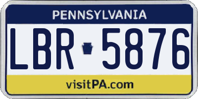 PA license plate LBR5876