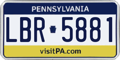 PA license plate LBR5881