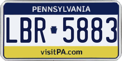 PA license plate LBR5883