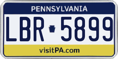PA license plate LBR5899