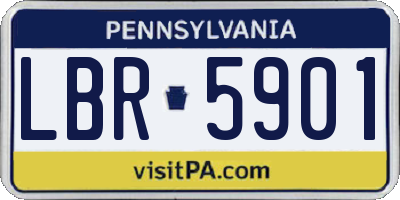 PA license plate LBR5901